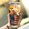 Hyturtle Personalized Gifts For Pig Lover, Pig Lover Stainless Steel Tumbler 20oz With Lid Gifts For 4th Of July Independence Day - Farm Animal Lover Gifts For Women Girl Kids On Birthday, Christmas view 4