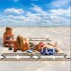 LEOKOTI Beige Brown Western Beach Blanket Waterproof Sandproof, Southwest Modern Geometric Abstract Art Lightweight Outdoor Picnic Blanket Portable Large Beach Mat for Travel/Camping/Hiking 118"x108" view 2