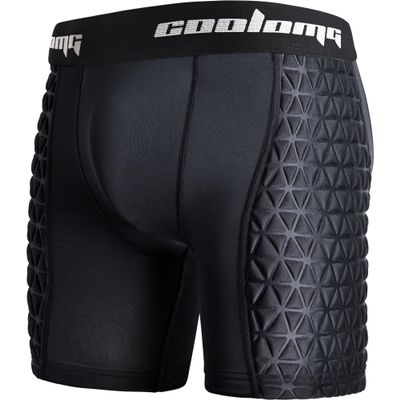 COOLOMG Men Adult Padded Baseball Sliding Shorts with Cup Pocket for Softball Football Hockey Black