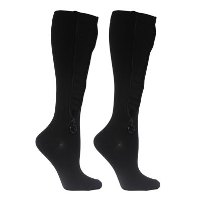 Blaward Plus Size Compression Socks with Zipper for Women Men, 20-30 mmhg Wide Calf Knee Stockings Circulation Support