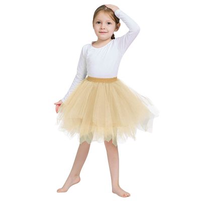 Baby Girls Soft Tutu Skirt,1st Birthday Party Tutu Skirt Sets Summer Baby Layered Tulle Lace Dress (Beige, 6-10 Years)