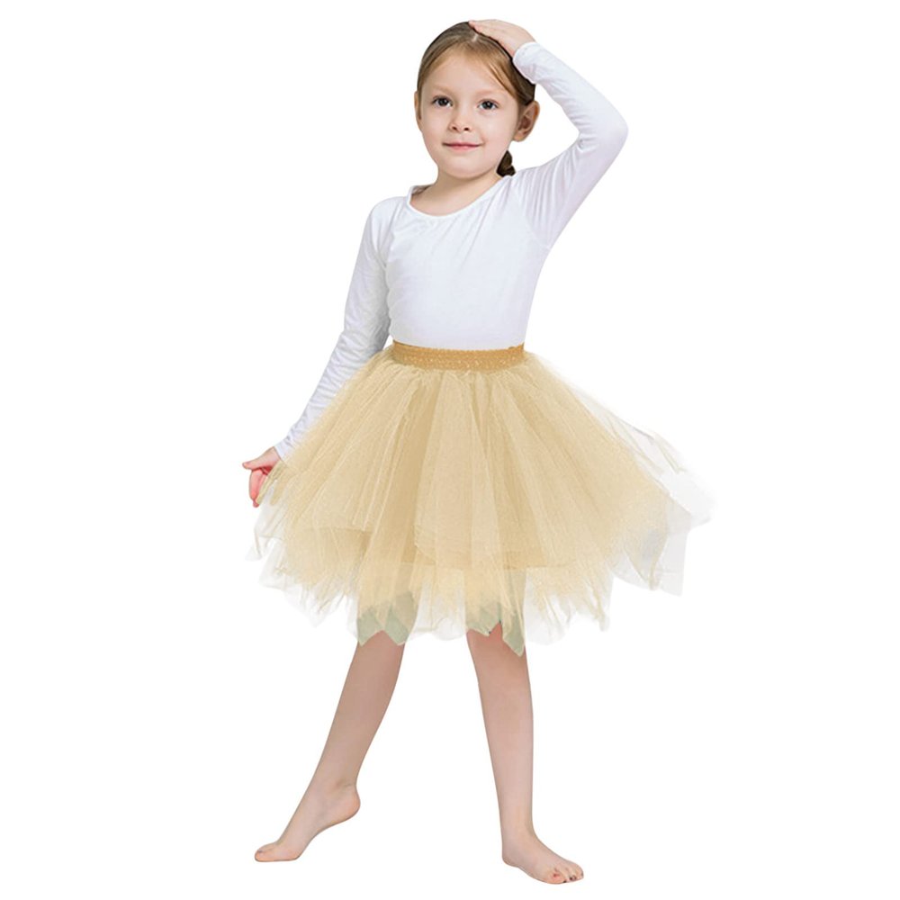 Baby Girls Soft Tutu Skirt,1st Birthday Party Tutu Skirt Sets Summer Baby Layered Tulle Lace Dress (Beige, 6-10 Years)