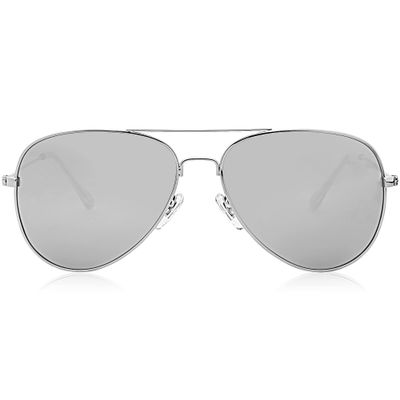 SOJOS Classic Aviator Polarized Sunglasses for Men Women Vintage Retro Style,Silver/Silver,62mm