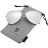 SOJOS Classic Aviator Polarized Sunglasses for Men Women Vintage Retro Style,Silver/Silver,62mm view 2