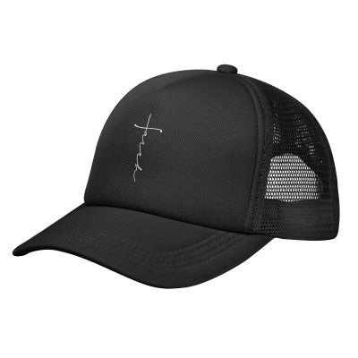 ALLTOO Jesus Christ Mesh Hat for Men Women Gift for Religious Christian Summer Hat God Blessed Cap Encouragement Gift Black