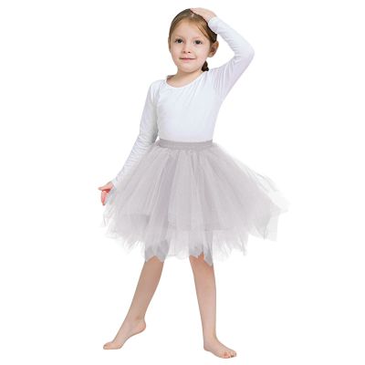 Baby Girls Soft Tutu Skirt,1st Birthday Party Tutu Skirt Sets Summer Baby Layered Tulle Lace Dress (Grey, 6-10 Years)