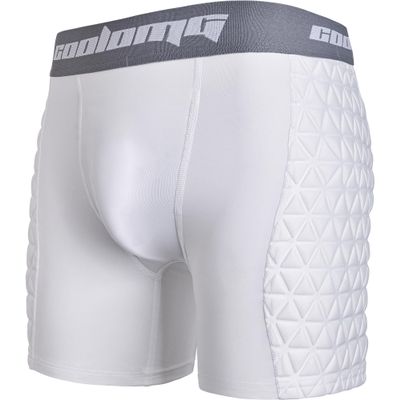 COOLOMG Men Adult Padded Baseball Sliding Shorts with Cup Pocket for Softball Football Hockey White