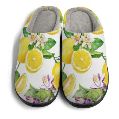 fashion Slippers Lemon Slippers Mandarins Mens Slip On Slippers Bed House Slippers Women's Slipper Washable House Shoes