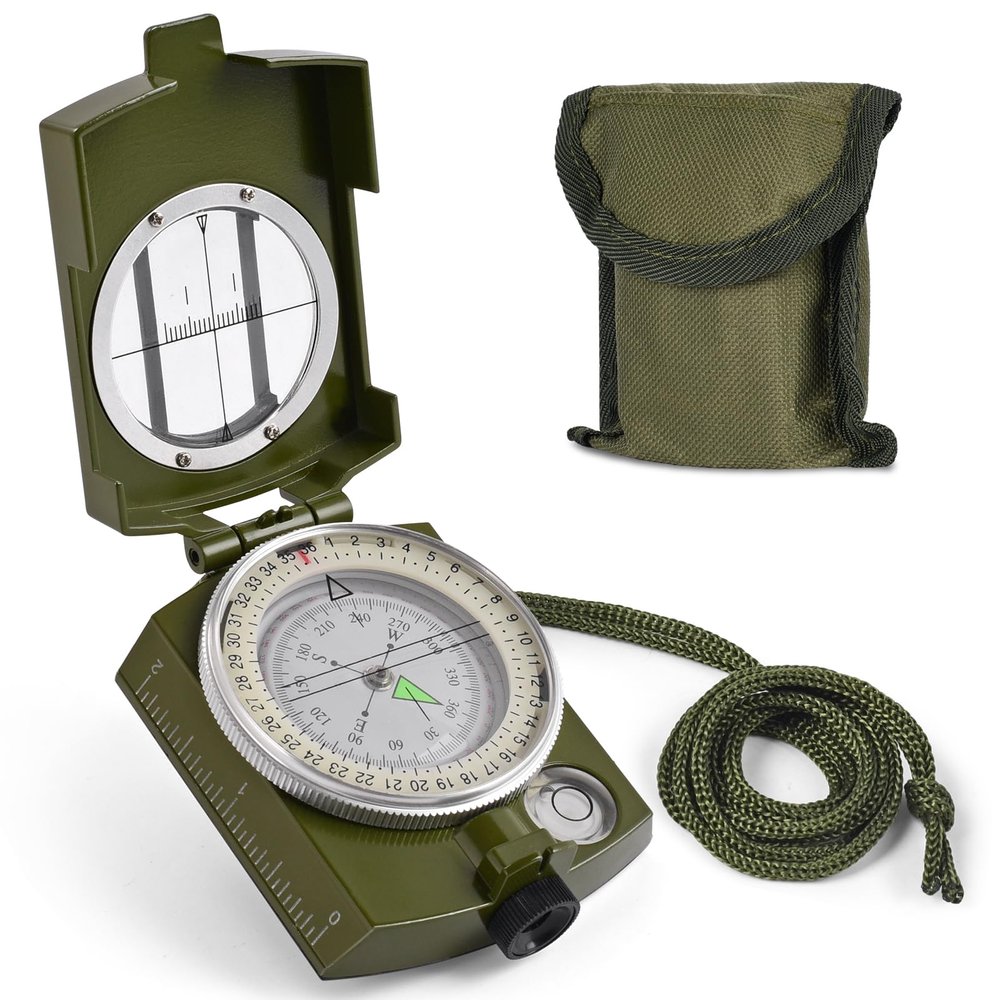 Compass, Hiking Compass for Survival with Lensatic Water-Resistant Durable and Pocket-Sized