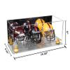 Better Display Cases Acrylic Three Mini - Miniature Football Helmets (not Full Size) Display Case with Mirror Case, Yellow Risers and Clear Base 19.25" x 8.25" x 8" (V47/A103) view 2