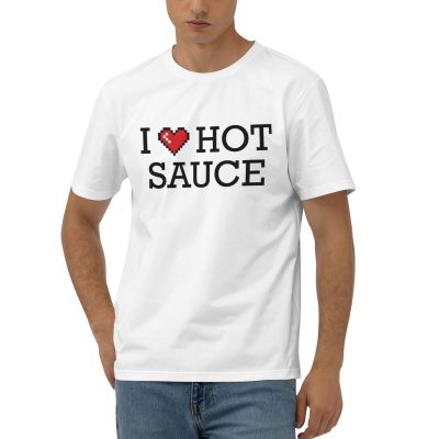 Abipuir Funny T-Shirts for Women I Love Hot Sauce T Shirt Funny Tees for Women (Color : Colour, Size : Large)