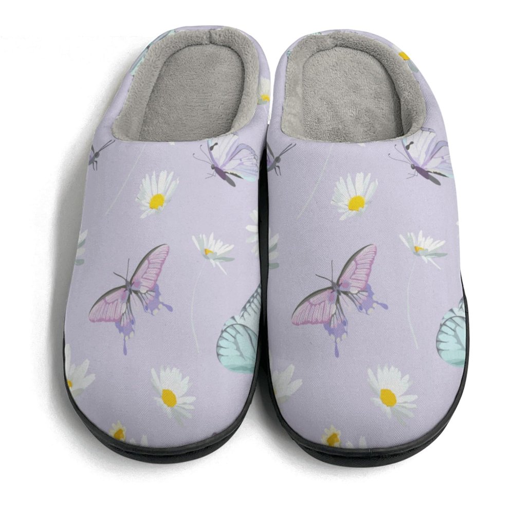 fashion Slippers Butterfly Slippers cute Mens Memory Foam Slippers Hard Soled Slippers for Men's Warmies House Shoes Funny House Slipper