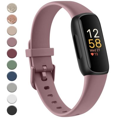 Meliya for Fitbit Inspire 3 Bands Women Men, Soft Silicone Adjustable Wristband Replacement Sport Straps Compatible with Fitbit Inspire 3 Fitness Tracker (Smoke Violet)