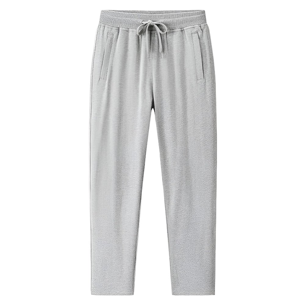 ANUFER Mens Slim Fit Cotton Sweatpants Jogging Bottoms with Zipper Pockets Casual Trousers Open Bottom Light Grey 4XL
