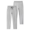 ANUFER Mens Slim Fit Cotton Sweatpants Jogging Bottoms with Zipper Pockets Casual Trousers Open Bottom Light Grey 4XL view 4