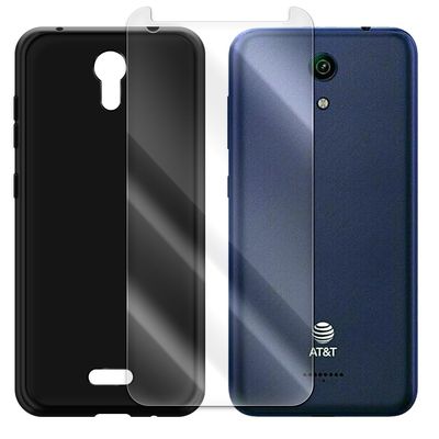 High-Sensitivity Anti-Shatter Shockproof 9H Hardness Tempered Glass Screen Protector Film Full Curved Shell Soft TPU Protective Case Compatible with Cricket Vision 3