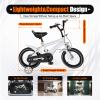 14" Kids' Bicycles, Childrens Bicycle High Carbon Steel Frame Bicycle Seat Adjustable with Training Wheels and Hand Brakes, Earthquake Resistance for Boys & Girls to Exercise and Ride (White) view 2