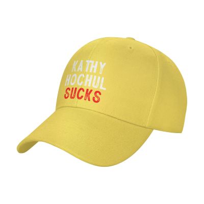 Haebfsl Kathy Houchul Sucks Fashionable Vintage Low-Profile Baseball Cap,Unisex Adjustable Dad Hat,Yellow