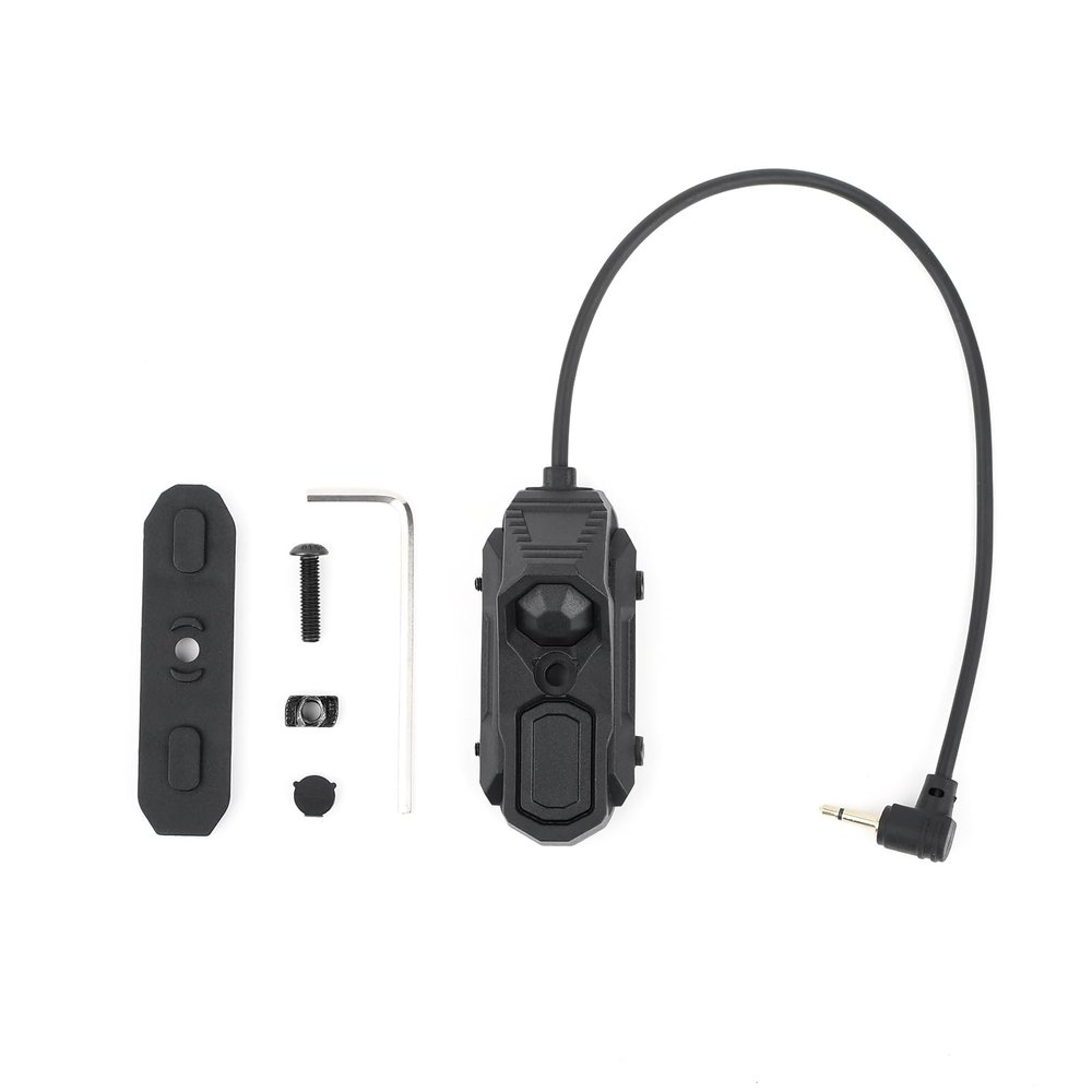 NECARL ModButton Remote Pressure Switch, Dual Function Tactical Weapon Light Switch with 2.5mm Plug for DBAL NGAL PEQ, Fit for 20mm Picatinny Mlok Keymod Rail