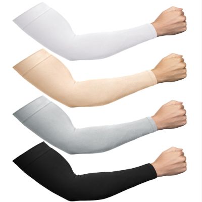 Foaincore 4 Pairs Plus Size Cooling Arm Sun Sleeves for Men Women UV Sun Protection Oversized Compression Sleeves(Black, White, Gray, Nude)