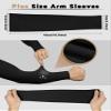 Foaincore 4 Pairs Plus Size Cooling Arm Sun Sleeves for Men Women UV Sun Protection Oversized Compression Sleeves(Black, White, Gray, Nude) view 2