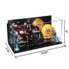 Better Display Cases Acrylic Three Mini - Miniature Football Helmets (not Full Size) Display Case with Mirror Case, Light Blue Risers, Clear Base and Wall Mount 19.25" x 8.25" x 8" (V47/A103) view 2