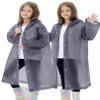 HOOMBOOM 2 Pack Waterproof Raincoats for Kids Reusable,EVA Rain Ponchos Emergency Rain Jacket for Children, Boys and Girls view 2