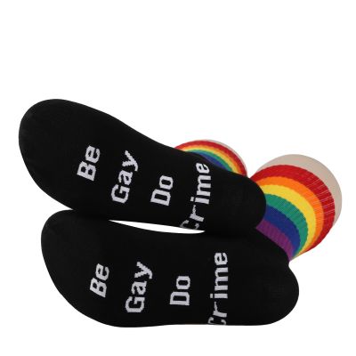 1 Pair Gay Pride Rainbow Socks LGBTQ Pride Flag Be Gay Do Crime Rainbow Socks Pride Gifts Lesbian Pride (be gay)