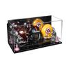 Better Display Cases Acrylic Three Mini - Miniature Football Helmets (not Full Size) Display Case with Mirror Case, Pink Risers, Clear Base and Wall Mount 19.25" x 8.25" x 8" (V47/A103) view 1