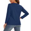 TACVASEN Women Running Shirts Dry Fit Shirts Long Sleeve Shirts Swim Shirts Casual Shirts Athletic Shirts Workout Shirts SPF 50+ Shirts Travel Shirts Navy view 2