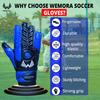 WEMORA Soccer Goalie Gloves Fingersave for Kids Youth Adults with 7.5MM Strong Grip Palm Flexible Finger Spines Goalkeeper Gloves (Blue, Size 4 Suitable for 6 to 9 Years Old, Ambidextrous) view 4