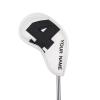 Craftsman Golf Personized Magnetic Iron Head Covers Headcovers White with Black Large No. with Name Stitched view 3