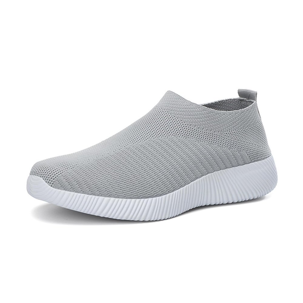 AngryMonkey Women Arch Support Orthopedic Sneakers Walking Shoes,Comfortable Lightweight Breathable Memory Foam Slip On Trainers Running Shoes (9,Grey,9)