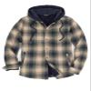 ZENTHACE Men's Sherpa Lined Flannel Jacket with Hood Fleece Lined Plaid Flannel Shirt Jackets Warm Shacket Coat Tea Green S view 2