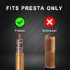 4 Pack Black Presta Valve Caps for Bike - 2 in 1 Aluminum Valve Stem Covers with Valve Core Remover for MTB, Road Bike, Bicycle - Lightweight, Durable, High-Performance view 4