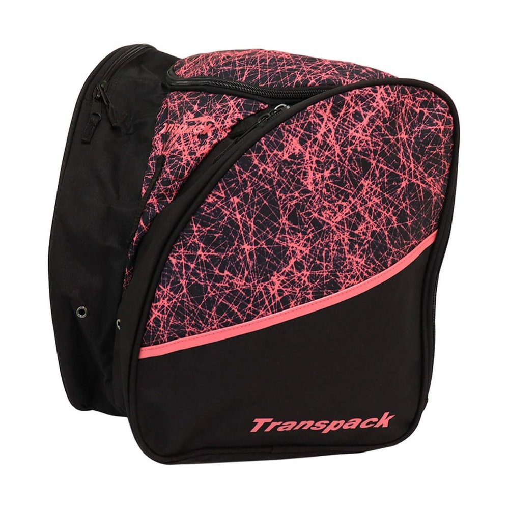 TRANSPACK Edge Junior Water-Resistant 33L Ski/Snowboard Boot Helmet Goggles & Gear Backpack Bag, Pink Scratched Ice