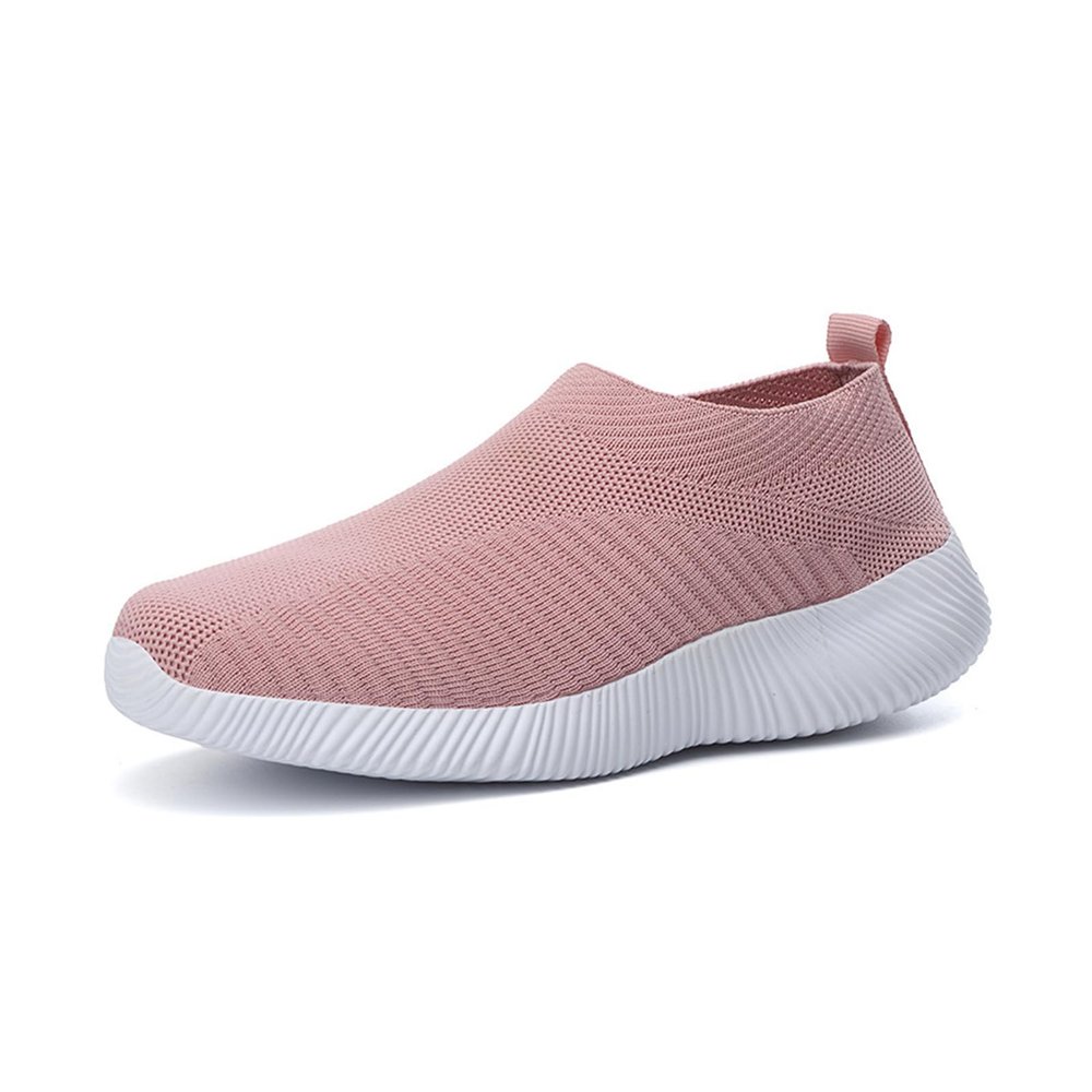 AngryMonkey Women Arch Support Orthopedic Sneakers Walking Shoes,Comfortable Lightweight Breathable Memory Foam Slip On Trainers Running Shoes (6.5,Pink,6.5)