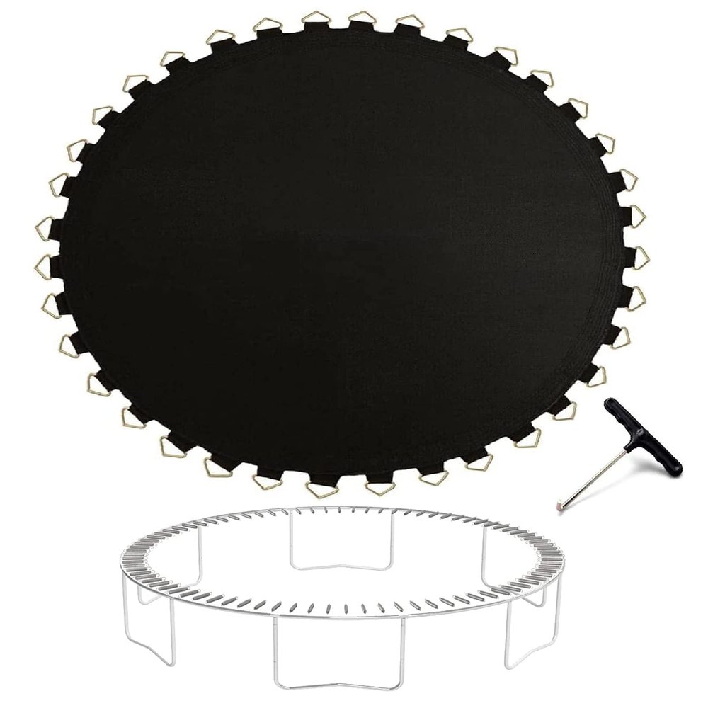 DASJD Trampoline Jumping Sheet, Pro Trampoline Replacement Jumping Mat for 6ft/8ft/10ft/12ft/13ft/14ft/16ft, Uv Resistant Trampoline Bounce Mats Compatible with Round Frames,13ft/80 Buckles
