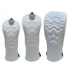3pcs Driver Headcover Fairway Wood Head Covers Hybrid Headcover,PU Leather Golf Headcovers for Driver, 3 5 Wood,Hybrid, Golf Club Covers for Men,Headcovers Set fits for All Brand (White 1 3 H) view 1