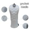 3pcs Driver Headcover Fairway Wood Head Covers Hybrid Headcover,PU Leather Golf Headcovers for Driver, 3 5 Wood,Hybrid, Golf Club Covers for Men,Headcovers Set fits for All Brand (White 1 3 H) view 3