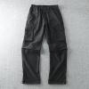 ZYXTIM Mens Hiking Cargo Pants Plus Size Convertible Zip Off Drawstring Pockets Lightweight Fishing Camping Tactical Pants Black view 2