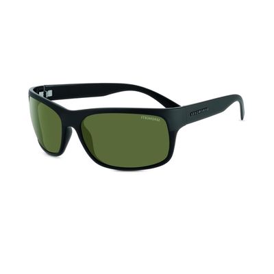 Serengeti Pistoia 830164MM Matte Black Top Shiny Black Bottom/Mineral Polarized 555nm Rectangle Sunglasses For Men +BUNDLE with ACCESSORY EYEWEAR KIT