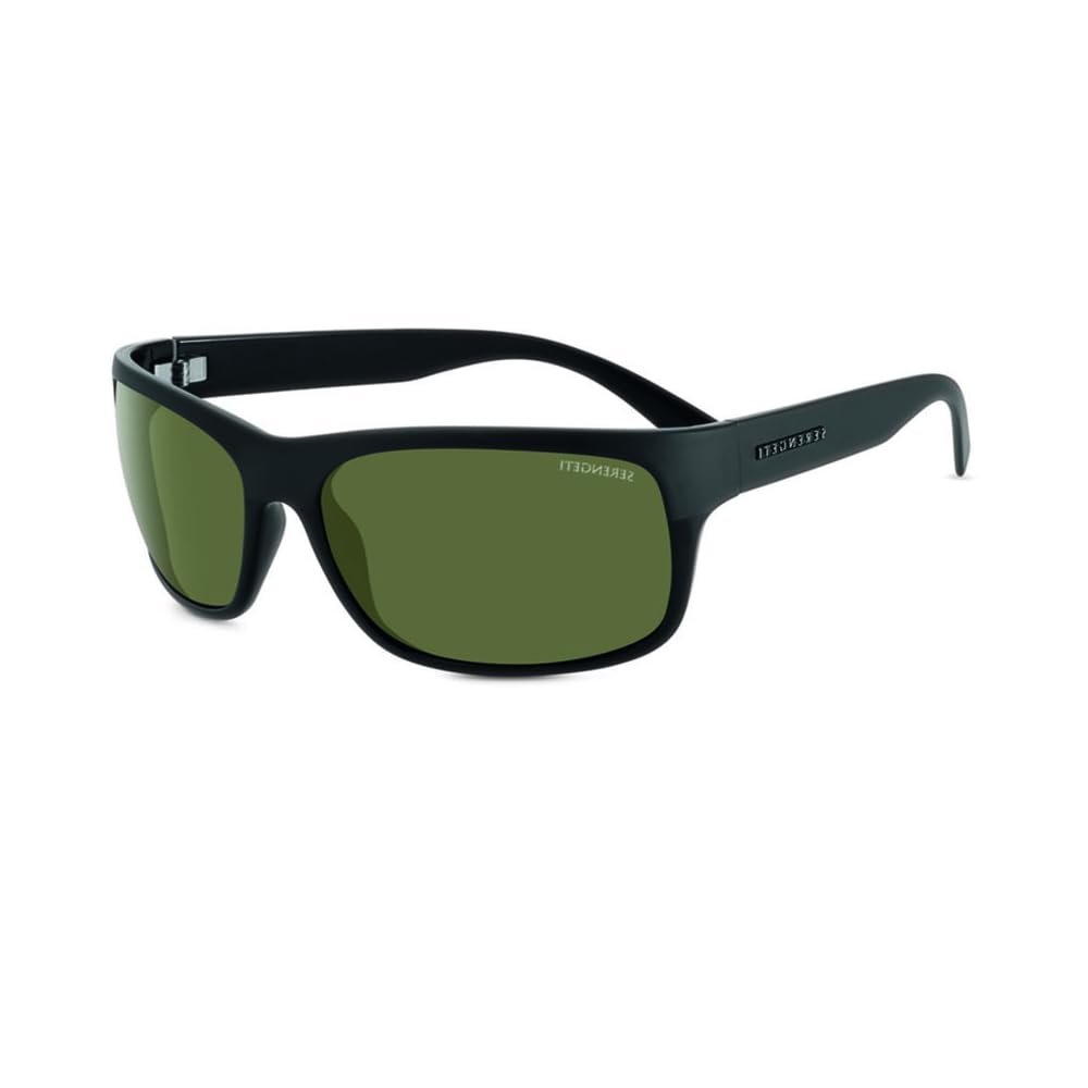 Serengeti Pistoia 830164MM Matte Black Top Shiny Black Bottom/Mineral Polarized 555nm Rectangle Sunglasses For Men +BUNDLE with ACCESSORY EYEWEAR KIT