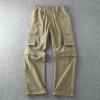 ZYXTIM Mens Hiking Cargo Pants Plus Size Convertible Zip Off Drawstring Pockets Lightweight Fishing Camping Tactical Pants Khaki view 2