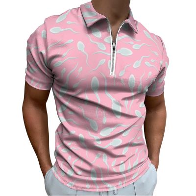 Spermatozoa in Semen Golf Polo Shirts for Men Short Sleeve T-Shirts Casual Slim Fit Tennis Shirt 2XL
