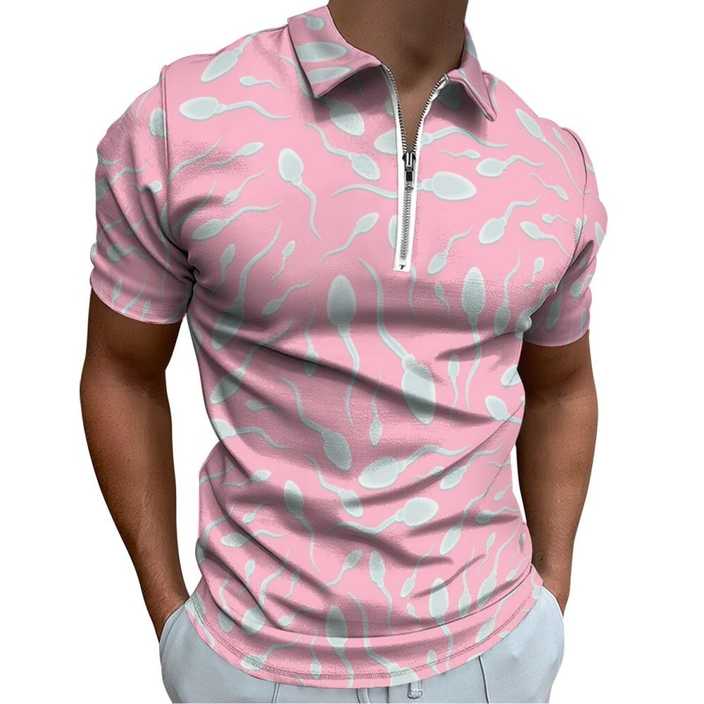 Spermatozoa in Semen Golf Polo Shirts for Men Short Sleeve T-Shirts Casual Slim Fit Tennis Shirt 2XL