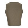 Women's Sleeveless Henley Tank Tops Ribbed V Neck Button Up T Shirts Summer Slim Fit Camisole Workout Tight Tee Tops Army Green view 3