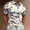 Smiling Dog English Bulldog Golf Polo Shirts for Men Short Sleeve T-Shirts Casual Slim Fit Tennis Shirt L view 2