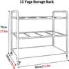 Bsetain Yoga Mat Holder Metal Foam Roller Organizer Cart, 4 Wheels Exercise Mats Pilates Pad Holders with Handle, Gym Studio Fitness Club Basement Foam Reels Stand view 3