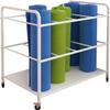 Bsetain Yoga Mat Holder Metal Foam Roller Organizer Cart, 4 Wheels Exercise Mats Pilates Pad Holders with Handle, Gym Studio Fitness Club Basement Foam Reels Stand view 4